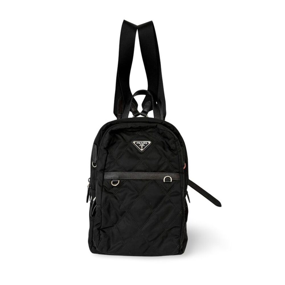 Prada Zip Sling Re-Nylon Black Nylon Backpack Bag